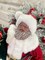 19" Velvet Resin Black Santa with Fur: Elegant Holiday Decoration with Luxurious Detailing